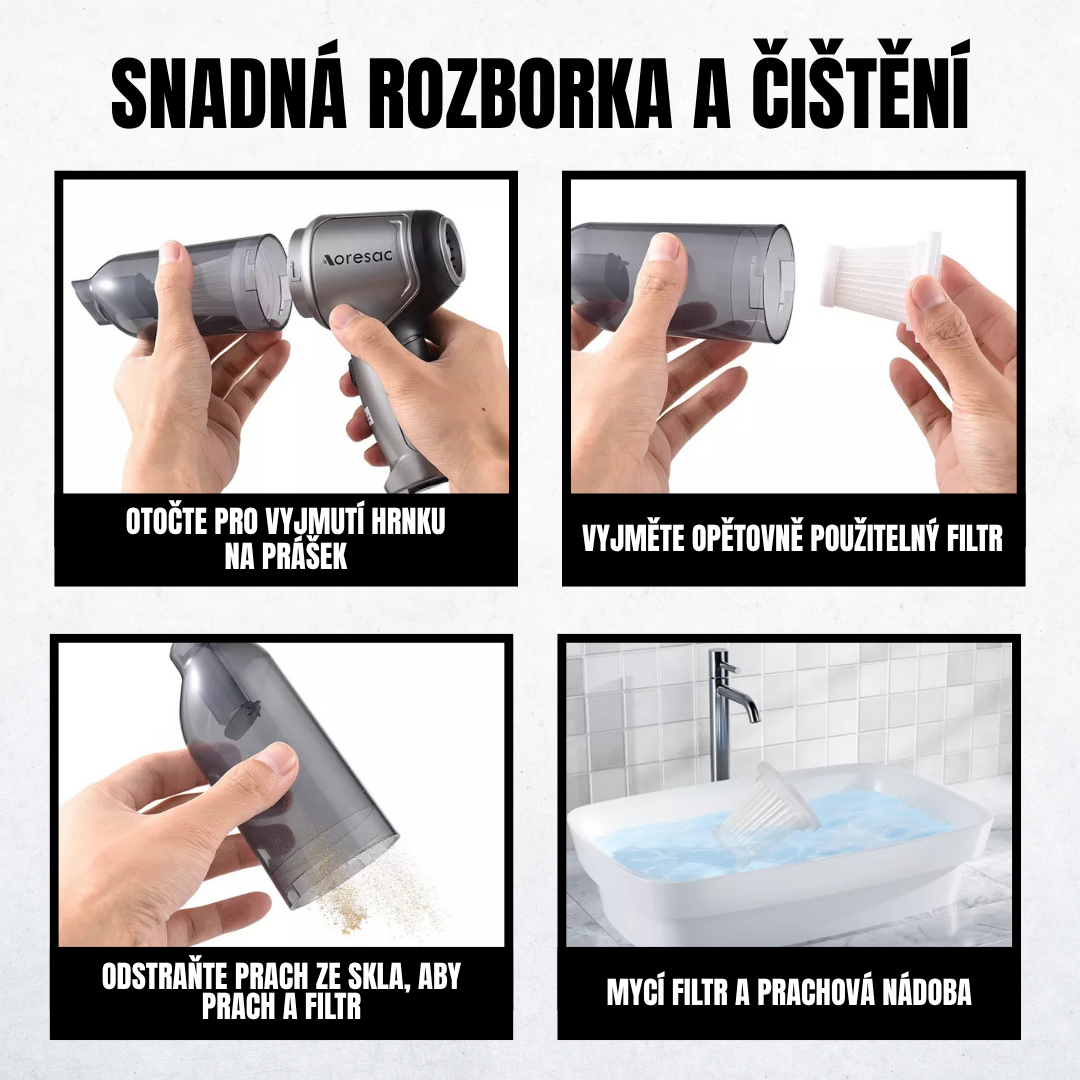 Přenosný vysavač do auta 3 v 1