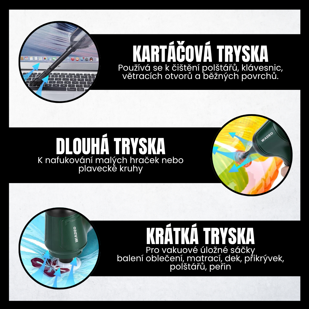 Přenosný vysavač do auta 3 v 1